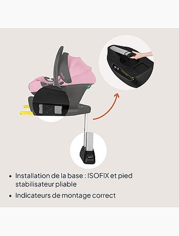 Portabebés con base isofix 180° - astrid i-size - galardonado por adac - silla de coche 40-87 cm