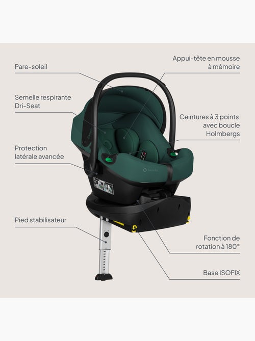 Portabebés con base isofix 180° - astrid i-size - galardonado por adac - silla de coche 40-87 cm - Kiabi