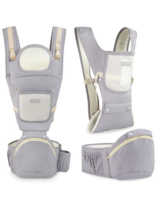 Portabebés ergonómico multifunción 0–36 meses con soporte ajustable - Kiabi Portabebés ergonómico multifunción 0–36 meses con soporte ajustable - Kiabi
