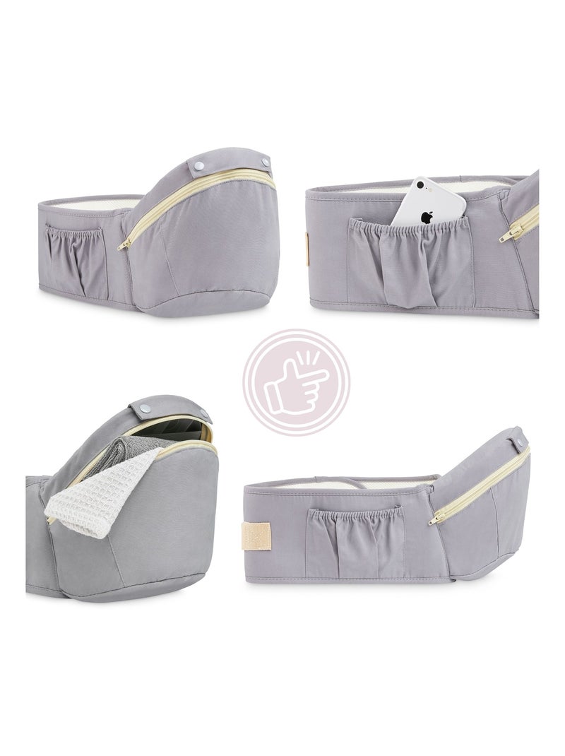 Portabebés ergonómico multifunción 0–36 meses con soporte ajustable Gris - Kiabi