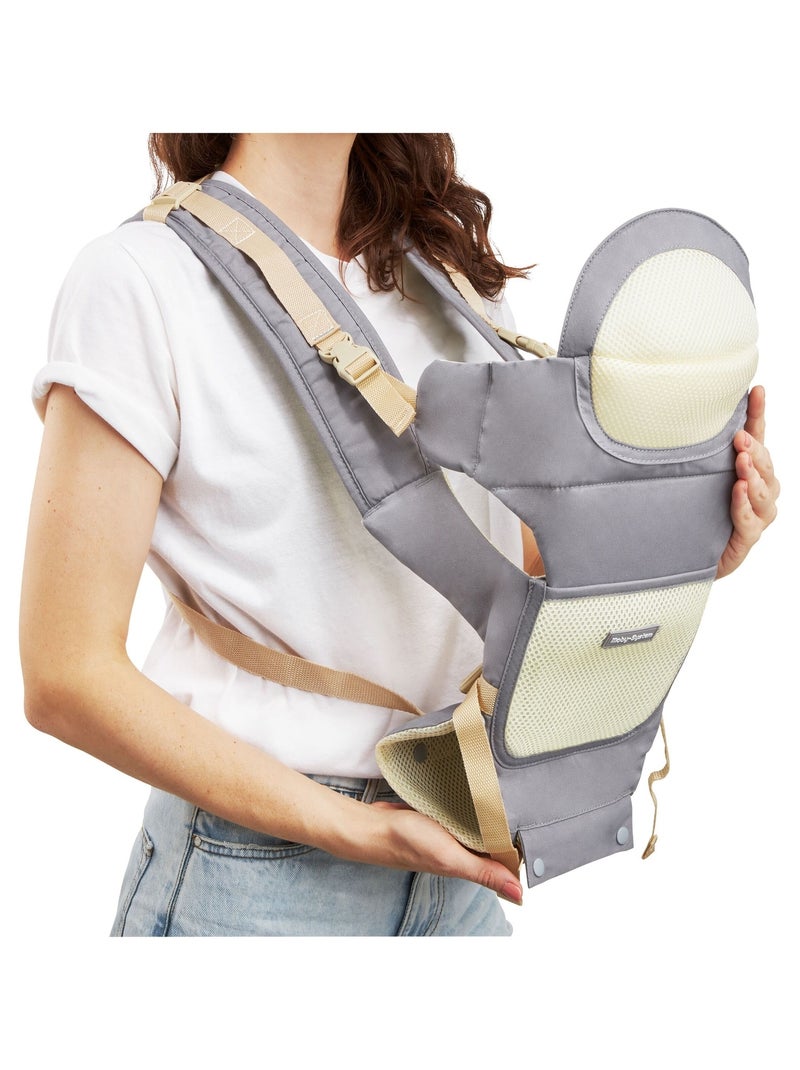 Portabebés ergonómico multifunción 0–36 meses con soporte ajustable Gris - Kiabi