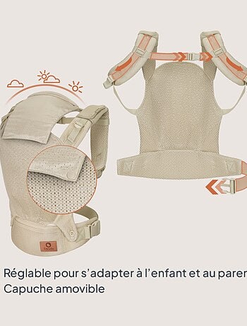 Portabebés LIONELO Margaret - 100% algodón - 3 posiciones de porteo