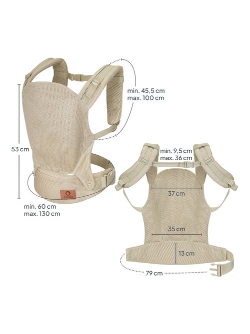 Portabebés LIONELO Margaret Air - Circulación de aire - 3 posiciones de porteo - Capota adicional - Kiabi Portabebés LIONELO Margaret Air - Circulación de aire - 3 posiciones de porteo - Capota adicional - Kiabi