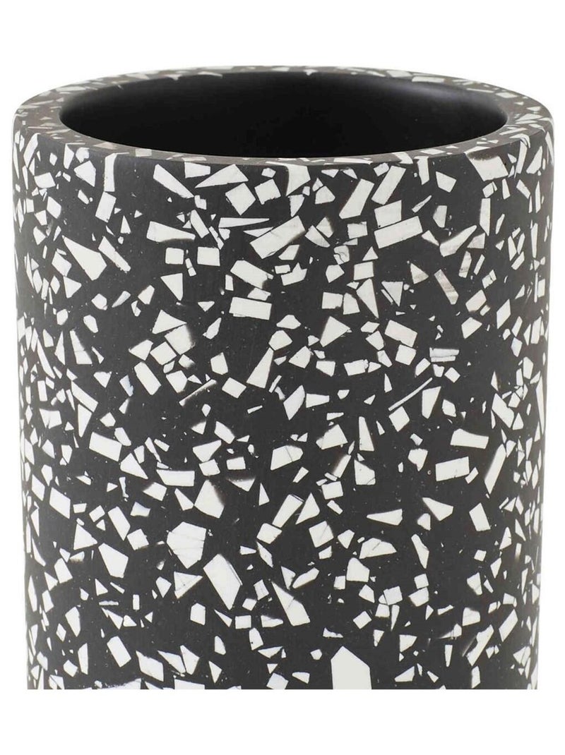 Portacepillos de resina TERRAZZO efecto material 7 x 7 x 10,7 cm - Guy Levasseur Negro - Kiabi