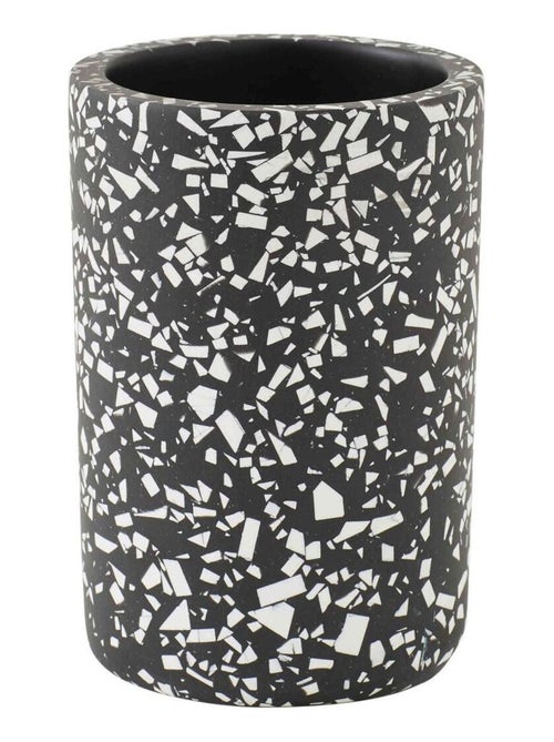 Portacepillos TERRAZZO con efecto mosaico negro en polirresina 7 x 7 x 10,7 cm Guy Levasseur - Kiabi