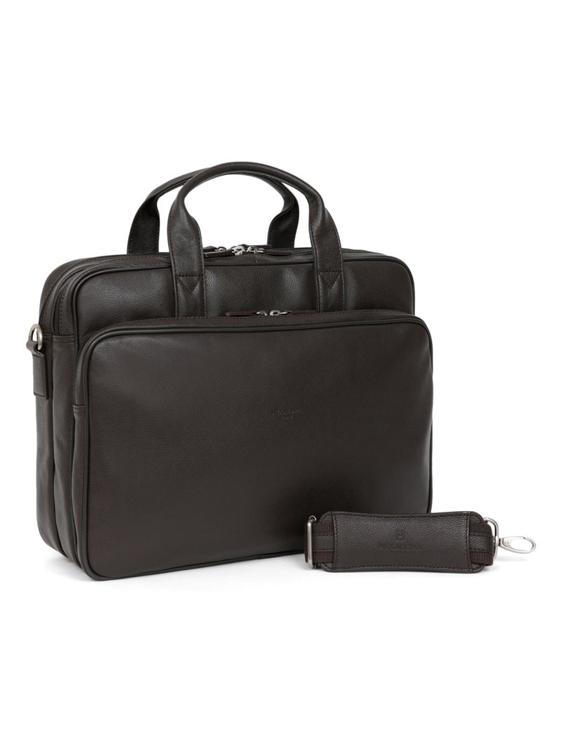 Portafolios - A4 - Cuero CONFORT Marrón oscuro - Kiabi
