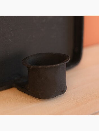 Portavelas de pared cuadrado de metal sin tratar