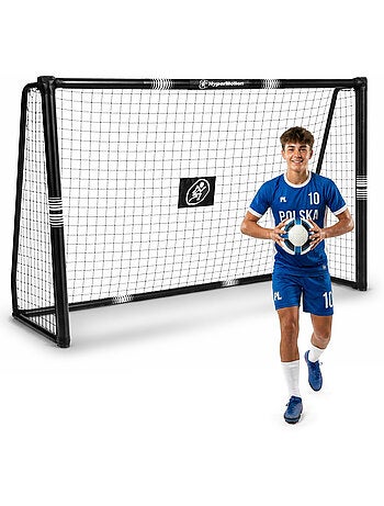 Portería de fútbol hypermotion 240 x 160 cm negra con red y anclajes
