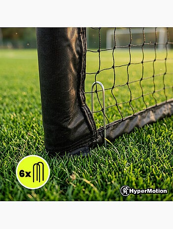 Portería de fútbol hypermotion 240 x 160 cm negra con red y anclajes