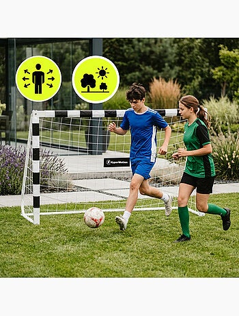 Portería de fútbol hypermotion pro 180 x 120 cm reforzada con red y anclajes