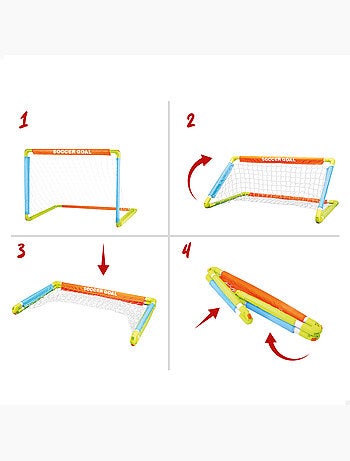 Portería de fútbol para niños c/pelota, hinchador y piquetas fun area!