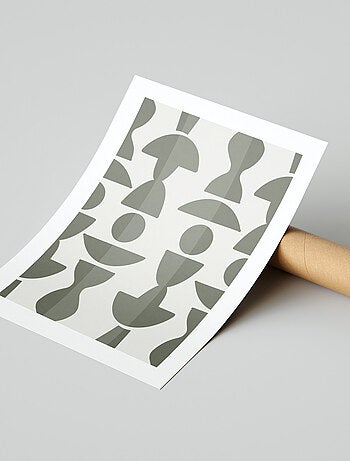 Póster abstracto impreso en papel sin marco