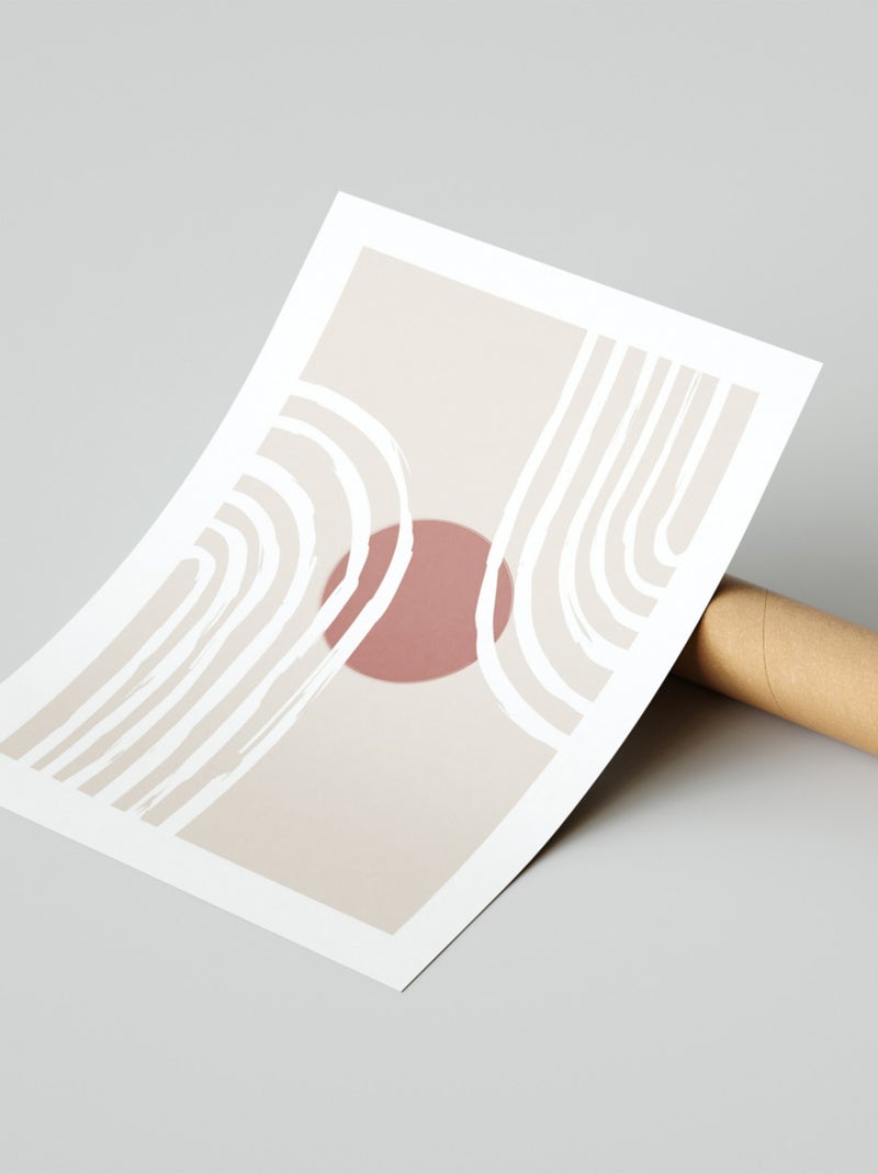 Póster de papel FADO con líneas arqueadas abstractas – 50 x 70 cm – Future Home Beige - Kiabi