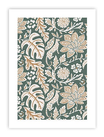 Póster impreso con estampado tropical, sin marco