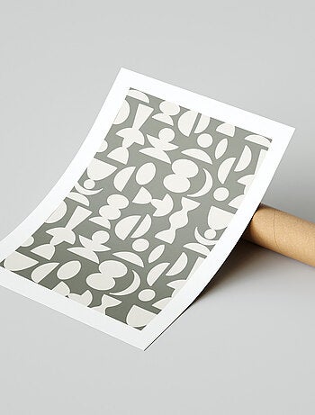 Póster impreso en papel con estampado geométrico sin marco