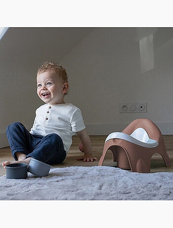 Potty trainer thermobaby ideo con cubeta extraíble rosa cariñosa fabricado en francia