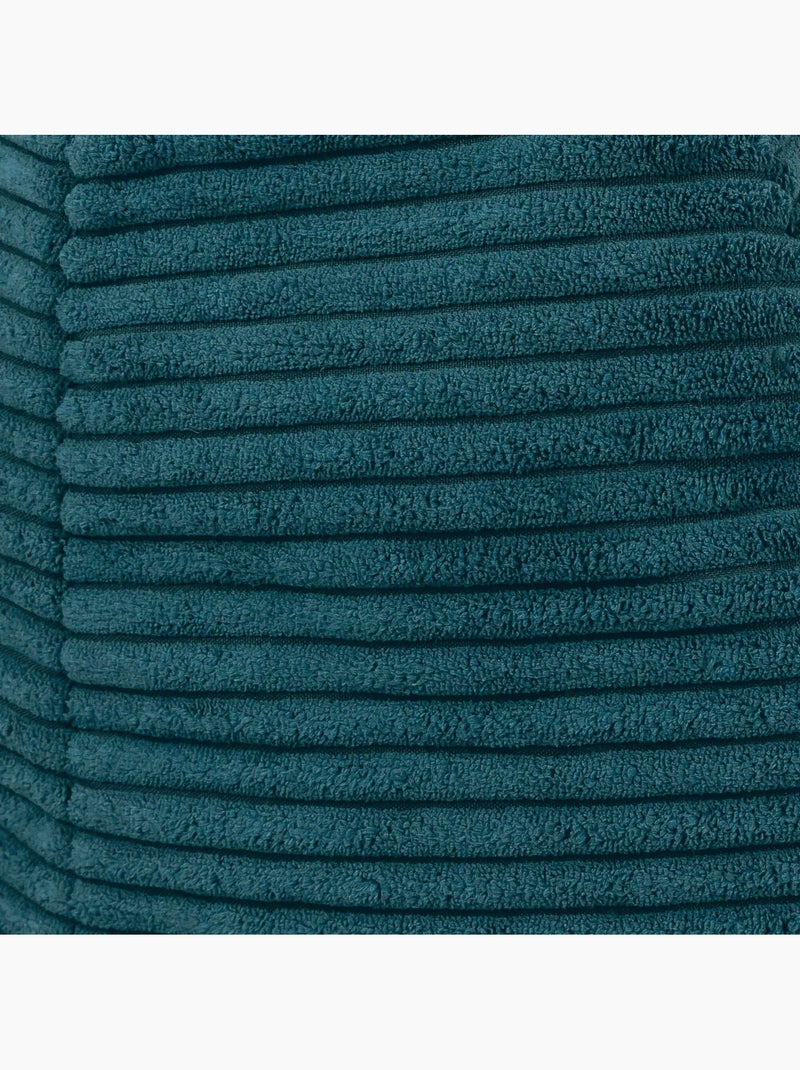 Pouf sillón clásico kingston con reposapiés cuadrado amara de pana - icon Azul petróleo - Kiabi