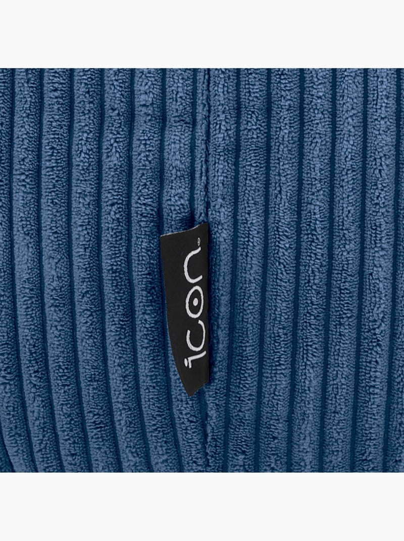 Pouf sillón clásico kingston con reposapiés cuadrado amara de pana - icon Azul vaquero - Kiabi