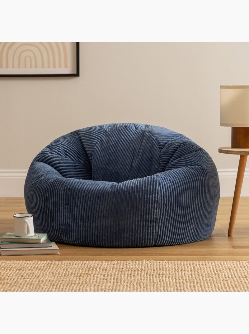 Pouf sillón clásico kingston de pana - icon Azul vaquero - Kiabi