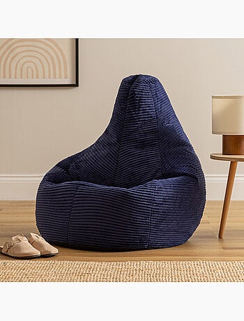 Pouf sillón dalton con respaldo alto de pana - icon
