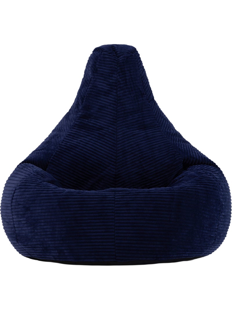 Pouf sillón dalton con respaldo alto de pana - icon Azul marino - Kiabi