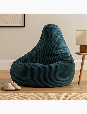 Pouf sillón dalton con respaldo alto de pana - icon