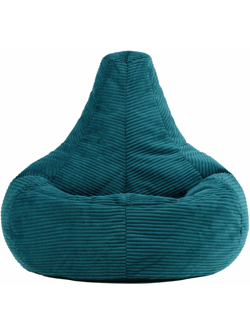 Pouf sillón dalton con respaldo alto de pana - icon Azul petróleo - Kiabi