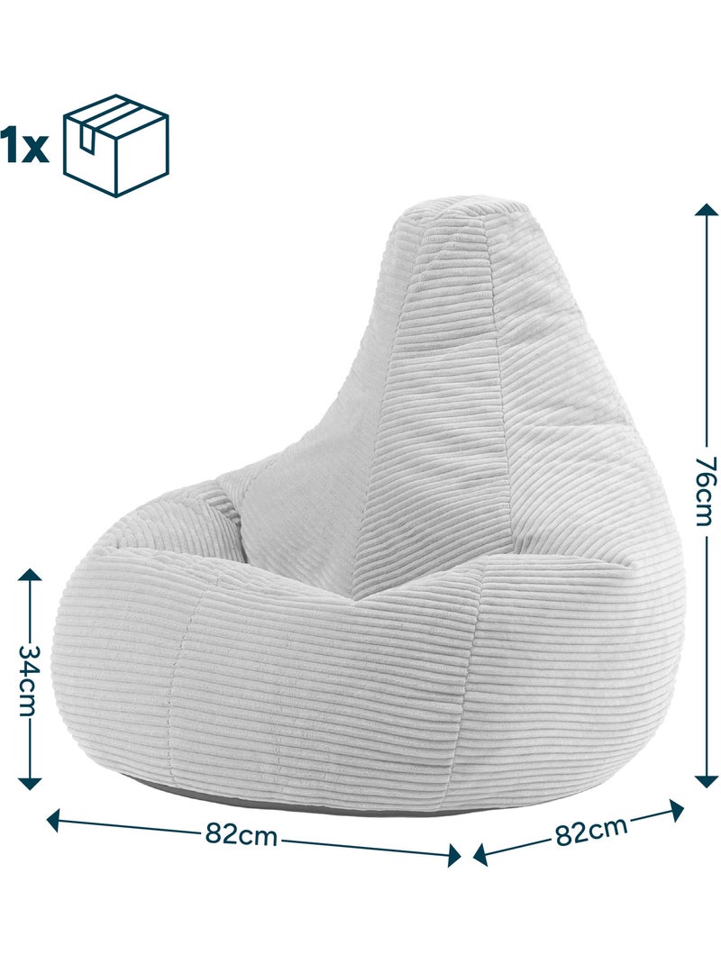 Pouf sillón dalton con respaldo alto de pana - icon Azul petróleo - Kiabi