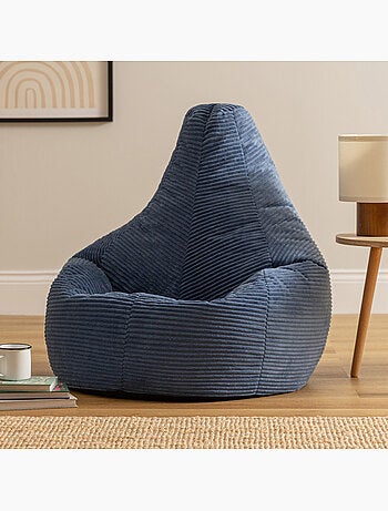 Pouf sillón dalton con respaldo alto de pana - icon