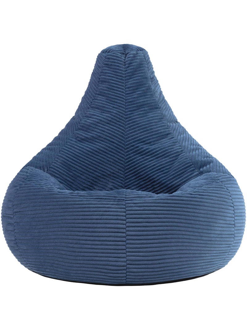 Pouf sillón dalton con respaldo alto de pana - icon Azul vaquero - Kiabi