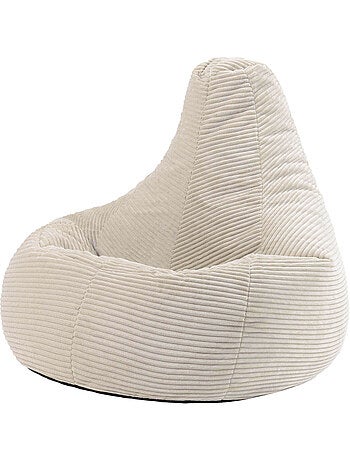 Pouf sillón dalton con respaldo alto de pana - icon