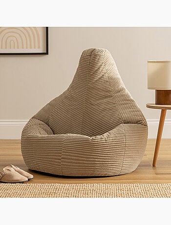 Pouf sillón dalton con respaldo alto de pana - icon