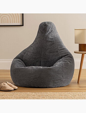 Pouf sillón dalton con respaldo alto de pana - icon