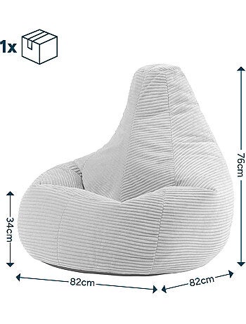 Pouf sillón dalton con respaldo alto de pana - icon