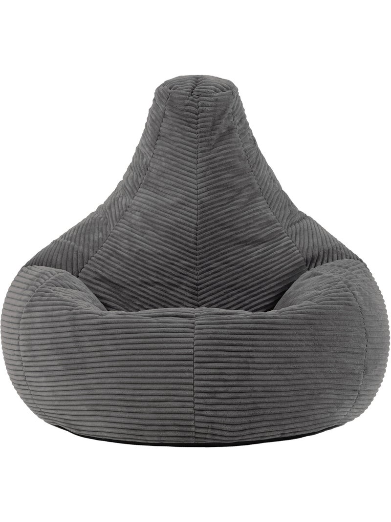 Pouf sillón dalton con respaldo alto de pana - icon Gris antracita - Kiabi