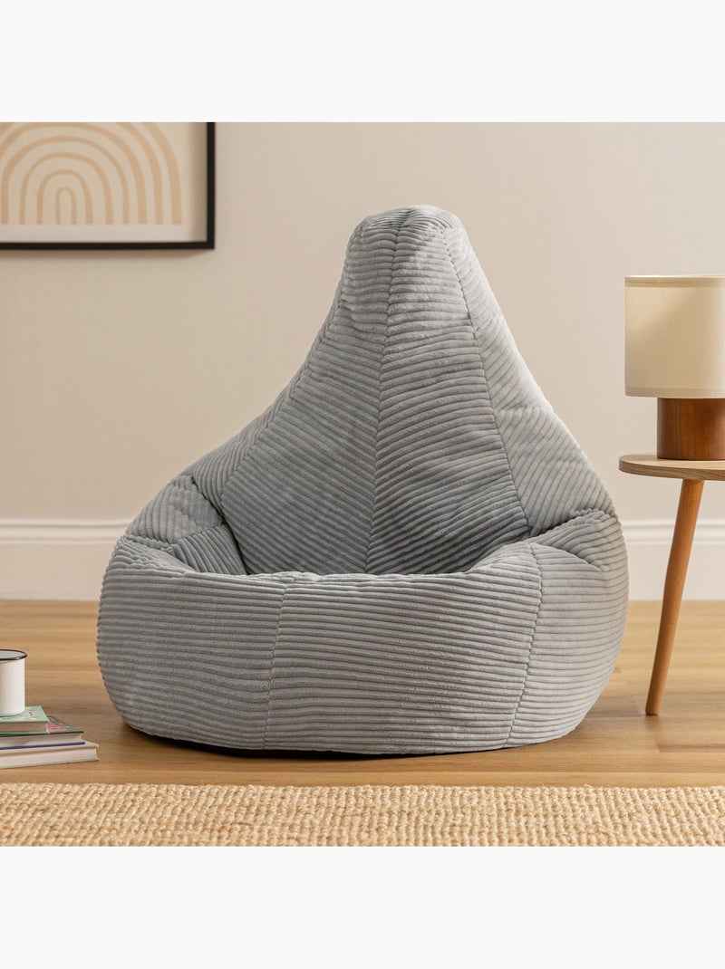 Pouf sillón dalton con respaldo alto de pana - icon Gris claro - Kiabi