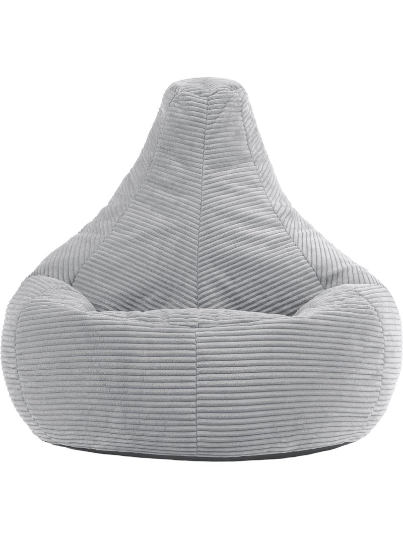 Pouf sillón dalton con respaldo alto de pana - icon Gris claro - Kiabi