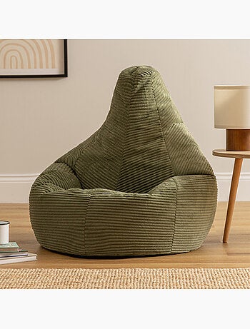 Pouf sillón dalton con respaldo alto de pana - icon
