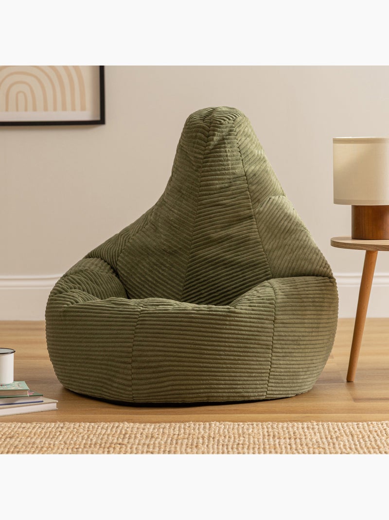 Pouf sillón dalton con respaldo alto de pana - icon Verde salvia - Kiabi