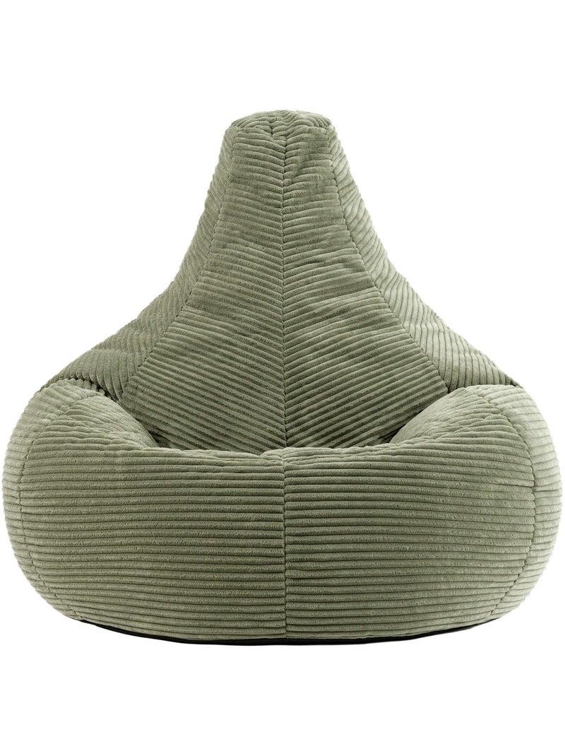 Pouf sillón dalton con respaldo alto de pana - icon Verde salvia - Kiabi