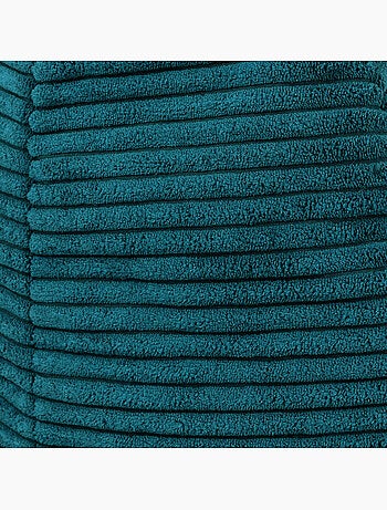 Pouf sillón dalton con respaldo alto y reposapiés cuadrado de pana - icon