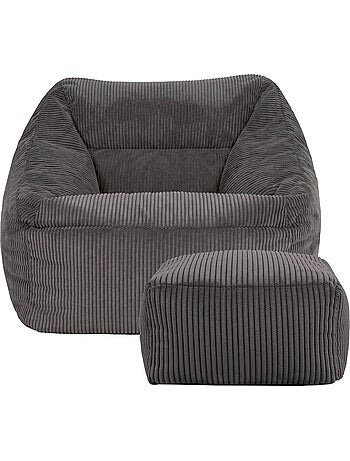 Pouf sillón de salón natalia con reposapiés cuadrado amara de pana - icon