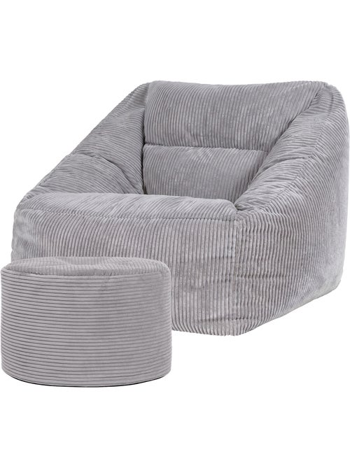 Pouf sillón de salón natalia con reposapiés redondo milano de pana - icon - Kiabi