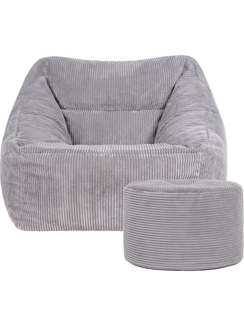 Pouf sillón de salón natalia con reposapiés redondo milano de pana - icon - Kiabi
