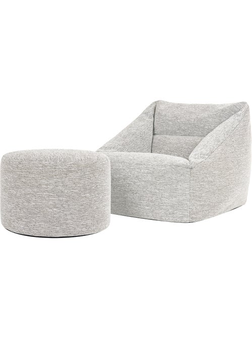 Pouf sillón de salón natalia con reposapiés redondo milano de tejido - icon - Kiabi