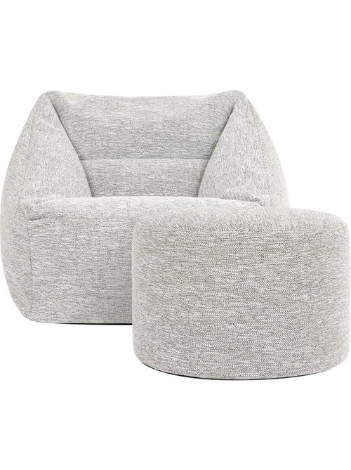 Pouf sillón de salón natalia con reposapiés redondo milano de tejido - icon - Kiabi