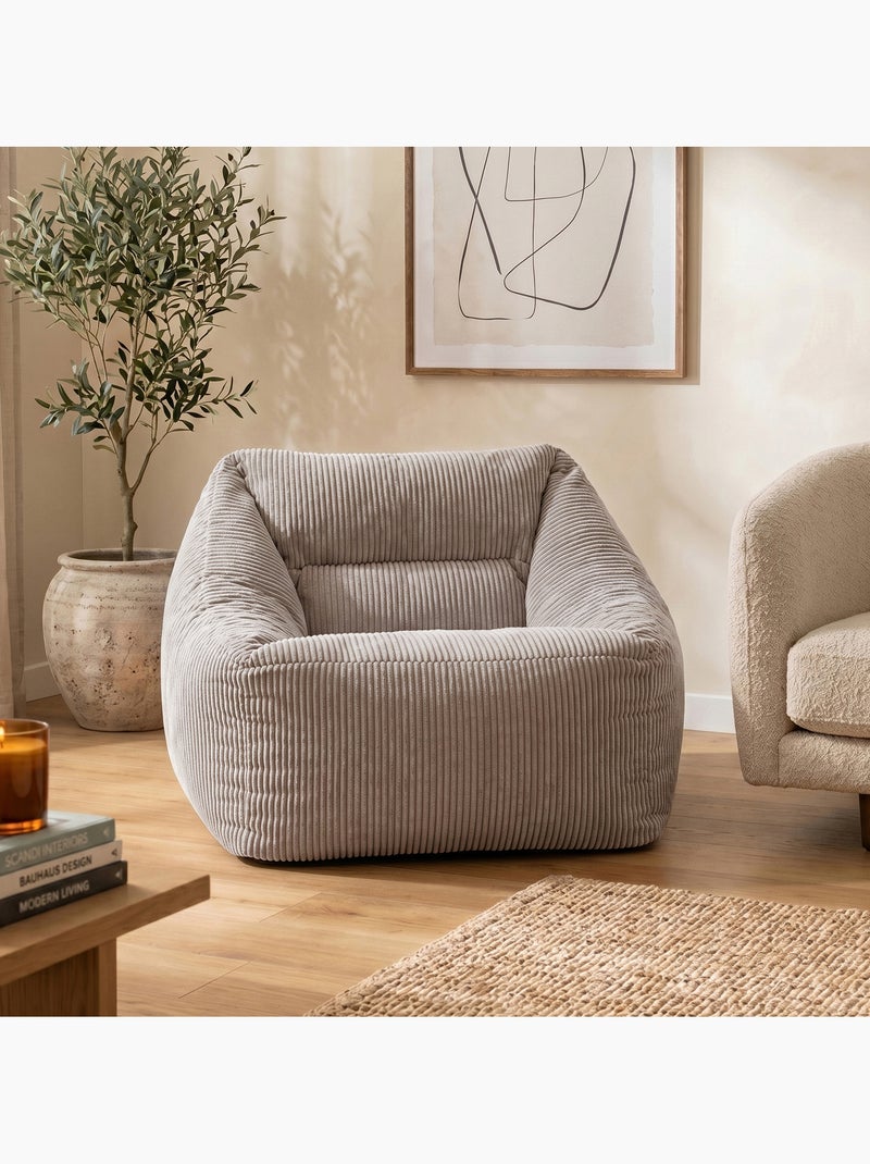 Pouf sillón de salón natalia de pana - icon Gris claro - Kiabi