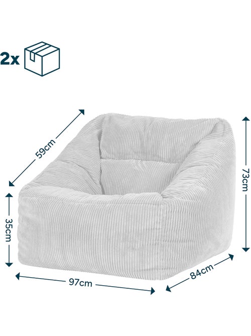 Pouf sillón de salón natalia de pana - icon - Kiabi