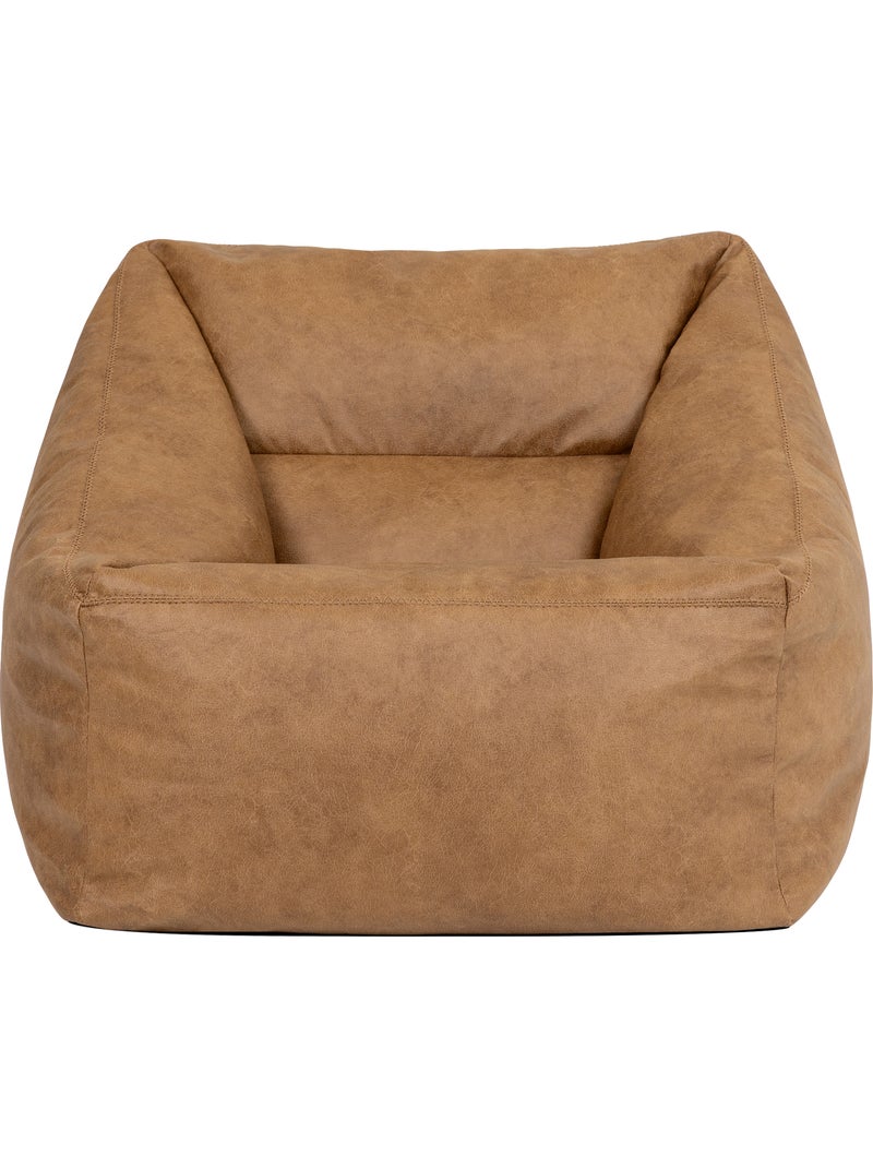 Pouf sillón de salón natalia de polipiel vegana - icon Marrón claro - Kiabi