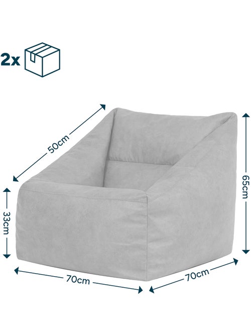 Pouf sillón de salón natalia de polipiel vegana - icon - Kiabi